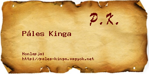 Páles Kinga névjegykártya